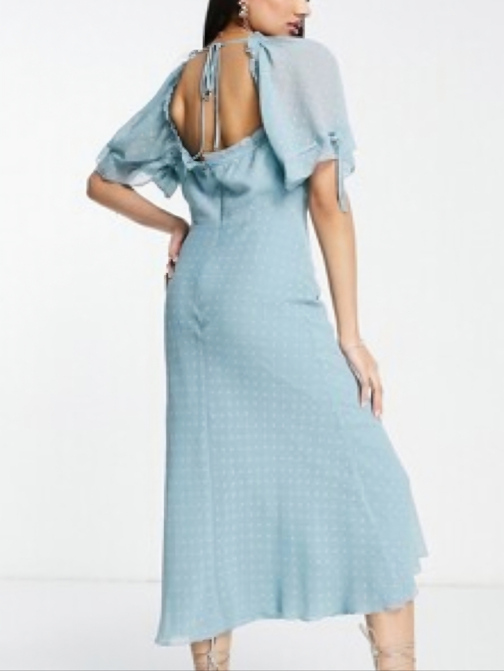 ASOS LOVELY Blue Midi Dress SIZE 6